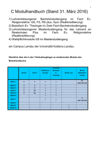 Modulhandbuch BA Ev. Religionslehre