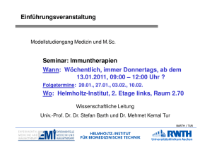Seminar: Immuntherapien Wann