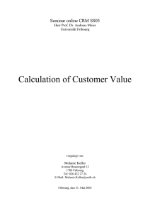 Calculation of Customer Value - Diuf