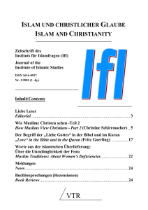 Islam and Christianity Nr. 1/2001 (1. Jg.)