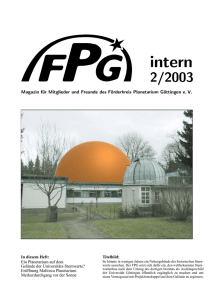 FPGintern 2/2003 - Förderkreis Planetarium Göttingen