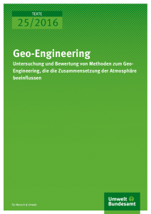 Geo-Engineering Untersuchung und Bewertung von Methoden zum