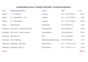Schulbuchlisten 2015-16 - Klasse 3