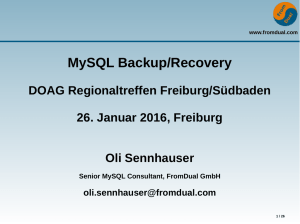 MySQL Backup/Recovery