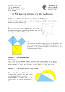 3.¨Ubung zu Geometrie für Lehramt