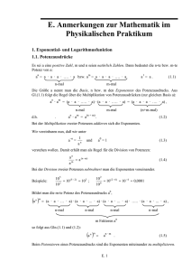 E. Anmerkungen zur Mathematik im Physikalischen Praktikum