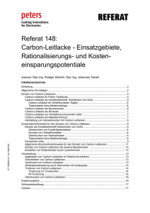 Referat 148: Carbon-Leitlacke - Einsatzgebiete, Rationalisierungs