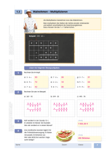 Malnehmen – Multiplizieren 1.3 2 1 3 4