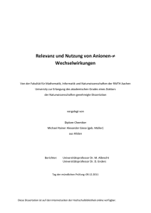 Relevanz und Nutzung von Anionen-π Wechselwirkungen