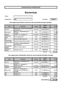 Bücherliste - Gesamtschule Rastbachtal