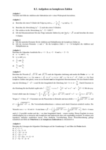 Aufgaben zu komplexen Zahlen - Poenitz