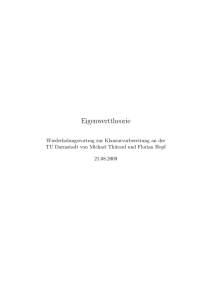Eigenwerttheorie - TU Darmstadt/Mathematik