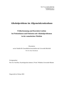 Alkoholprobleme im Allgemeinkrankenhaus