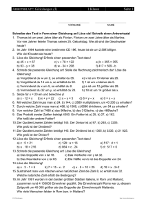 ARBEITSBLATT: Gleichungen (3) 1.Klasse Seite 1