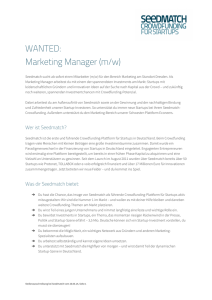 WANTED: Marketing Manager (m/w)