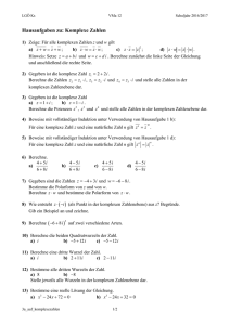 Hausaufgaben zu: Komplexe Zahlen - lehrer.uni