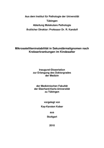 Mikrosatelliteninstabilität in Sekundärmalignomen nach