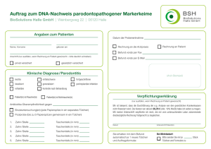 Auftrag zum DNA-Nachweis parodontopathogener Markerkeime