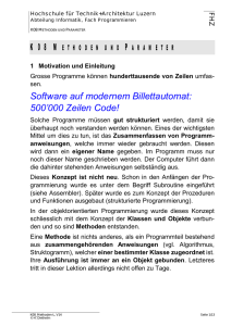 Software auf modernem Billettautomat: 500`000 Zeilen