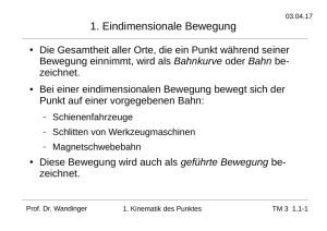 1. Eindimensionale Bewegung