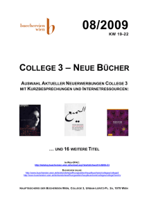college 3 – neue bücher - Büchereien Wien