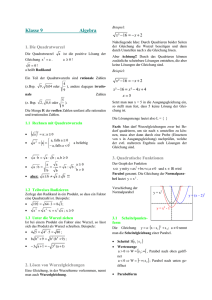 Formelsammlung Algebra 9