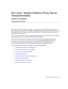 Versionshinweise zu Sun JavaÂŽ System Directory Proxy Server 5.2