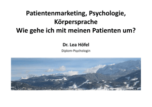 Patientenmarketing, Psychologie, Körpersprache Wie gehe ich mit