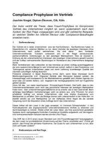 Compliance Prophylaxe im Vertrieb - JKU-GmbH