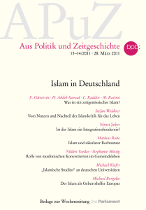 Aus Politik und Zeitgeschichte Islam in Deutschland