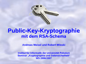 Public-Key-Kryptographie - Institut für Informatik