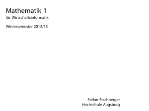 Mathematik 1 - Hochschule Augsburg