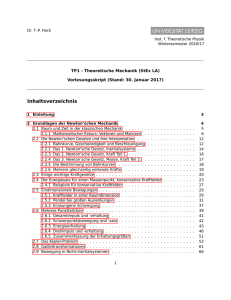 Inhaltsverzeichnis - Institut für Theoretische Physik