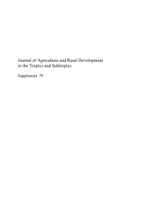 Journal of Agriculture and Rural Development in the