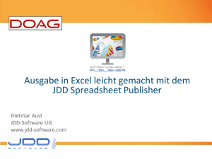 Ausgabe in Excel leicht gemacht mit dem JDD Spreadsheet Publisher