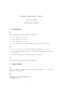 ¨Ubungen Mathematik I, Blatt 3
