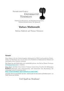 Vorkurs Mathematik Viel Spaß im Studium!