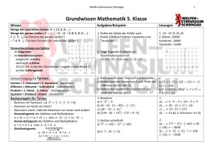 Grundwissen Mathematik 5. Klasse - Welfen