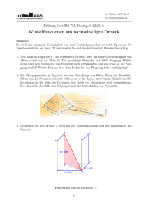 Winkelfunktionen am rechtwinkligen Dreieck - urs
