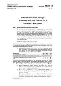 Kleine Anfrage - Grüne Bürgerschaftsfraktion Hamburg
