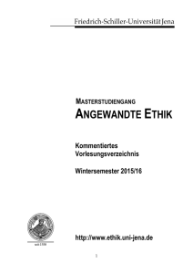 Wintersemester 2015/16 - Lehrstuhl für Angewandte Ethik