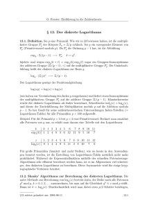 § 13. Der diskrete Logarithmus