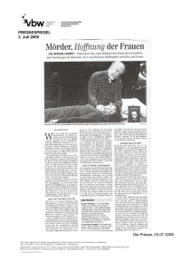 PRESSESPIEGEL 3. Juli 2009 Die Presse, 03.07.2009