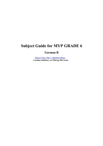 Curriculum maps for MYP Grade 6
