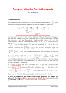 Energieerhaltendes Gravitationsgesetz - Physik