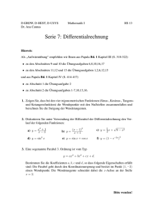 Serie 7: Differentialrechnung - D-MATH