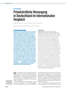 Primärärztliche Versorgung in Deutschland im internationalen