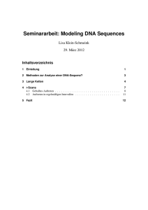 Seminararbeit: Modeling DNA Sequences