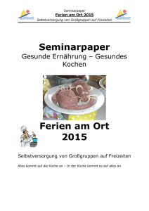 Gesundes Kochen - Sportjugend Rheinland