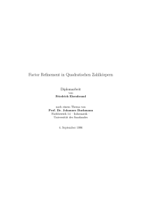 Factor Refinement in Quadratischen Zahlkörpern